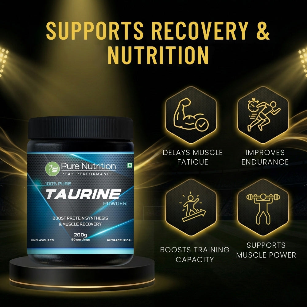 Pure Nutrition Taurine Powder - 200g | Amino Acid Supplement for Muscle Support and Hydration