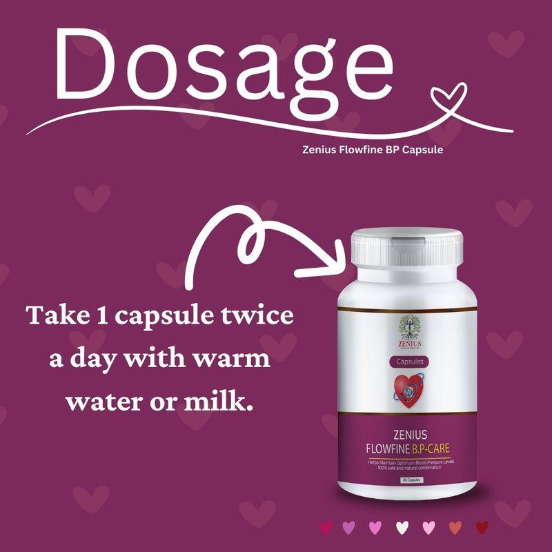 Zenius flowfine bp Capsules - Bp Control Medicine for Blood Pressure and Cardiac Health - 60 Capsules