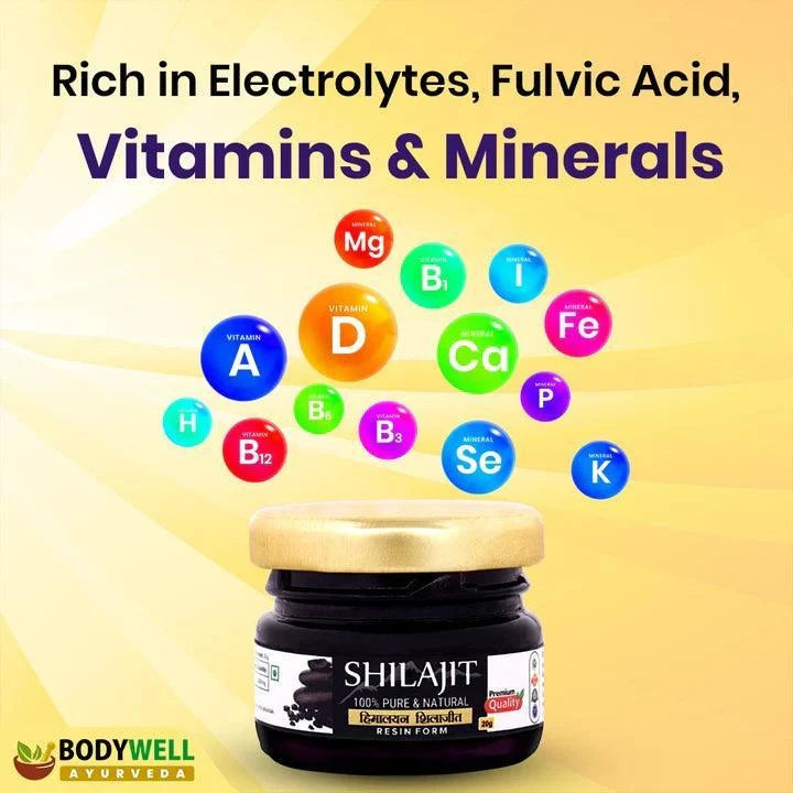 BodyWell Himalayan Shilajit Resin 100% Pure & Natural - 20gm