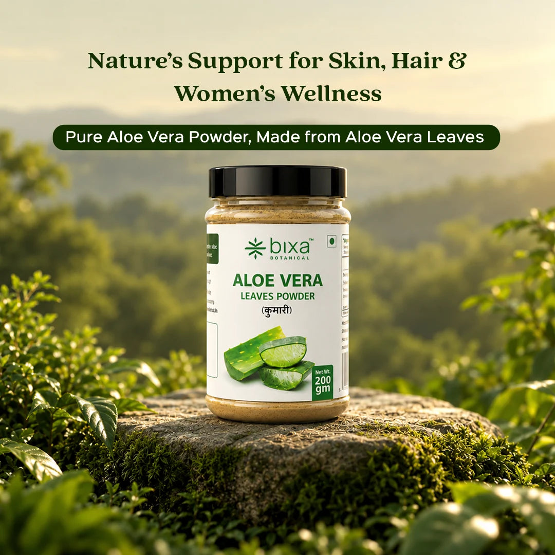 Bixa Botanical Aloe Vera Leaves Powder (Aloe Barbadensis) | Pure Kumari Leaf Powder for Skin Hydration, Scalp Health & Digestive Cleansing (200g)