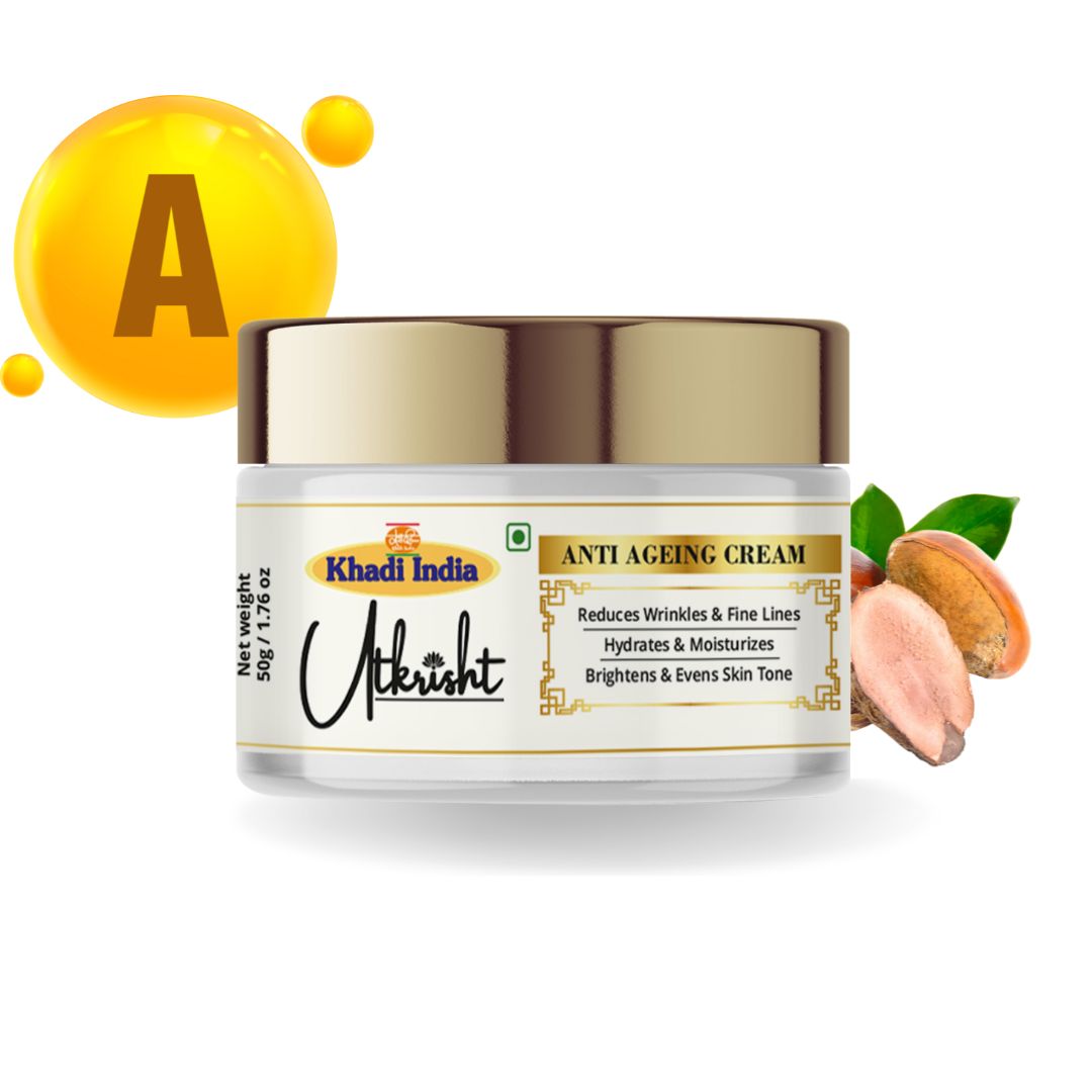 Utkrisht Khadi Pure Anti-Ageing Face Cream (50g) | For Wrinkle Reduction, Skin Firming & Youthful Radiance
