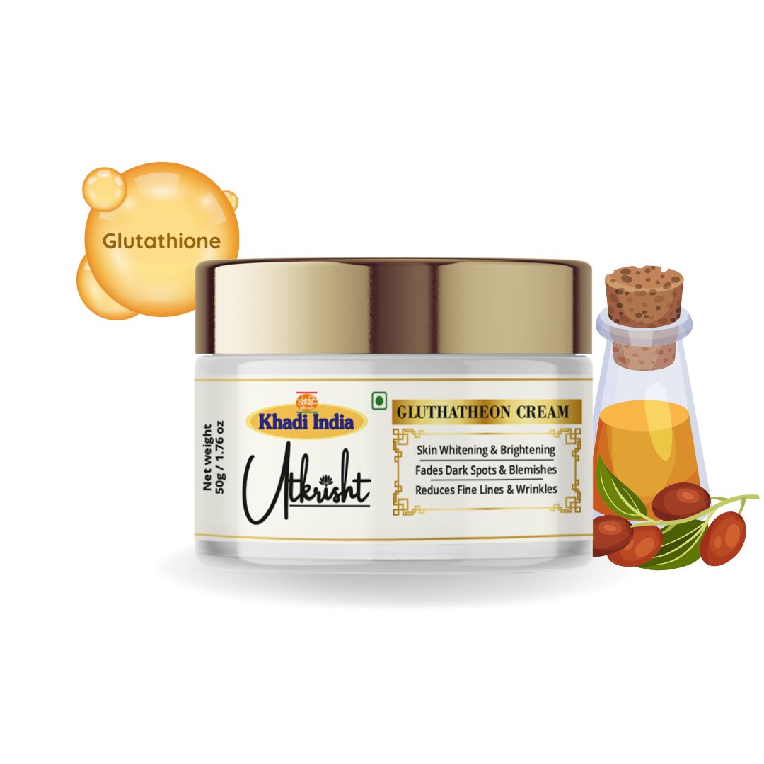 Khadi Essentials Glutathione Skin Brightening & Radiance Face Cream (50g) | For Clear, Smooth & Glowing Skin