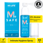Hi Life Me Safe Intimate Hygiene Spray | On-the-Go Antimicrobial & pH-Balancing Intimate Cleansing Spray (60 ml)