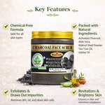 Bhudevam Naturals Khadi Charcoal Face Scrub for Blackheads, Acne, Oil Control, Deep Cleansing & Skin Detox Exfoliation- 150GM