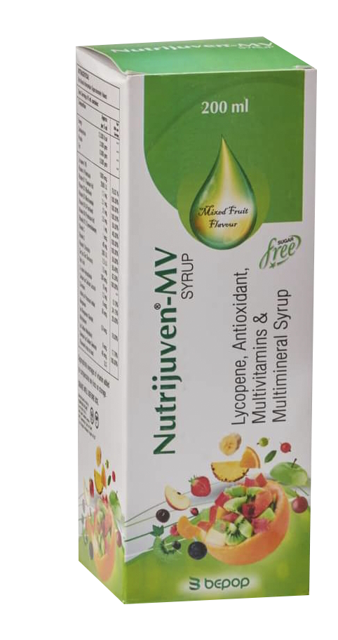 Nutrijuven-MV Syrup (200ml Each) Sugar Free Mix Fruit