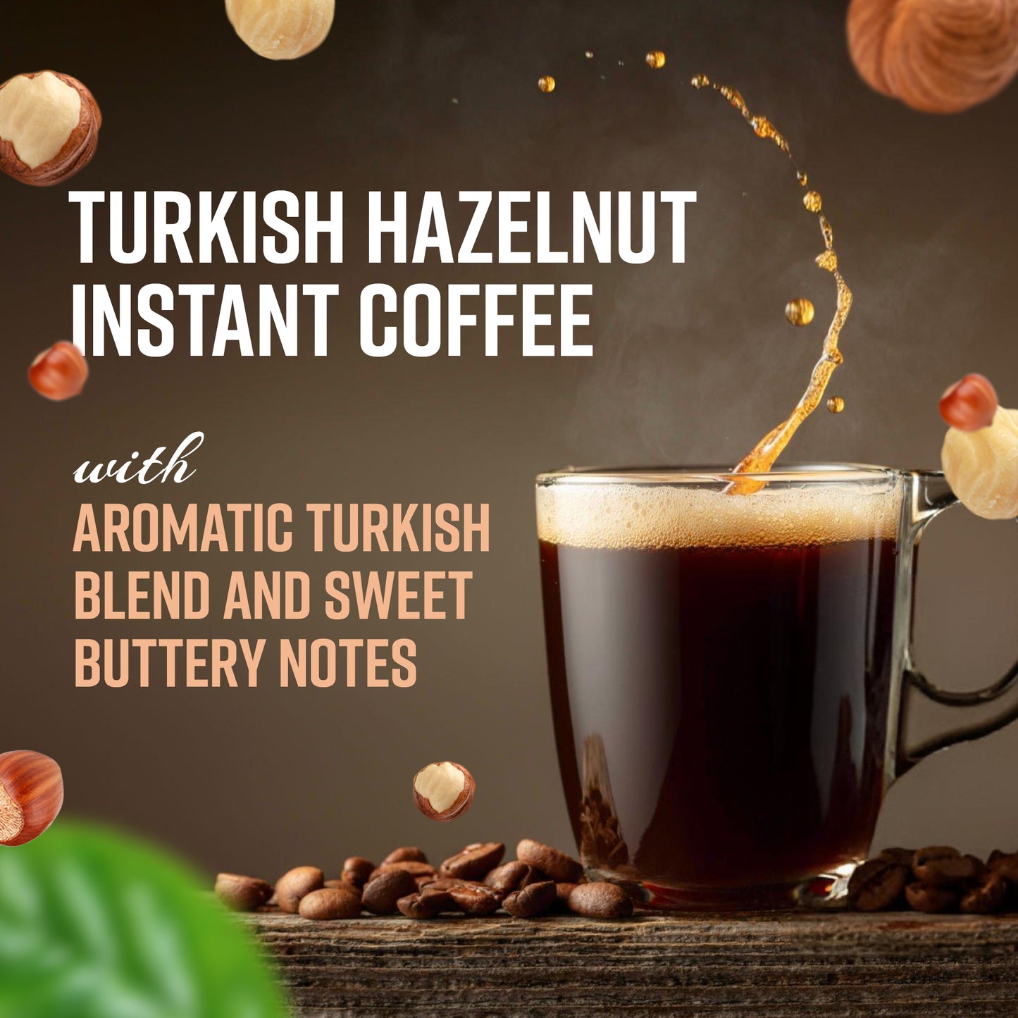 Vanalaya Turkish Hazelnut Flavoured Instant Coffee Rich Smooth Taste