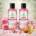 Bhudevam Naturals Khadi Rose Face Wash Gentle Herbal Face Cleanser for Soft & Glowing Skin- 420ML (Pack of 2)