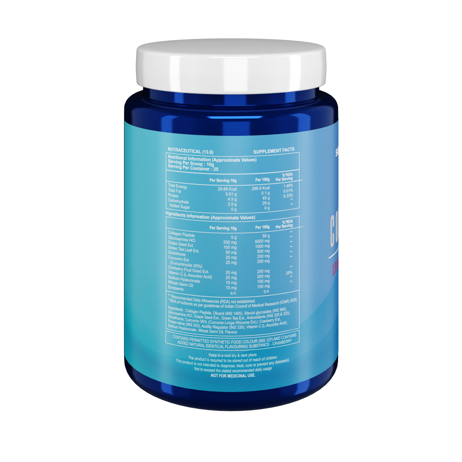 Suppliment.in Collagen Powder with Stevia (Cranberry Flavour) – 250g