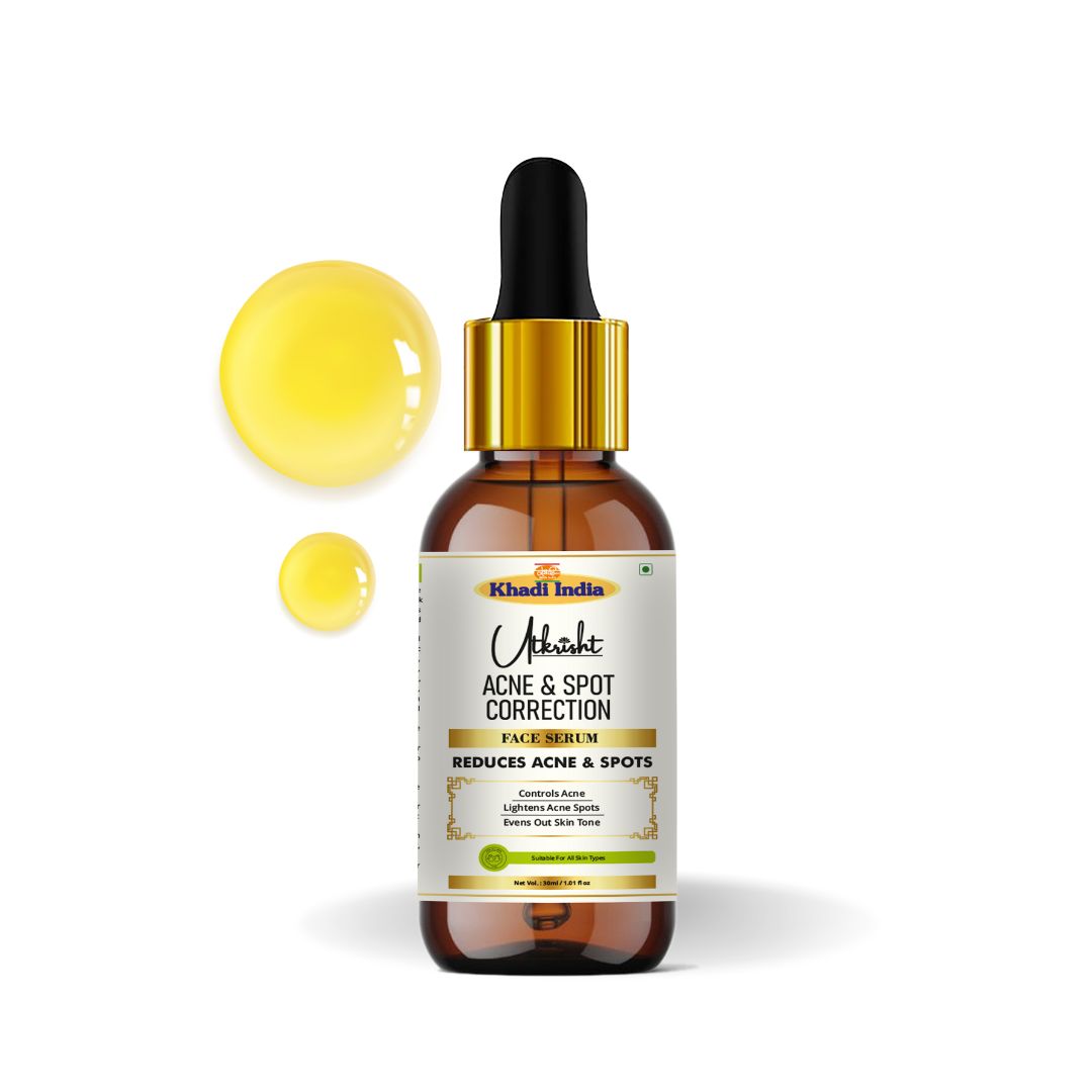 Khadi Acne & Spot Face Serum for Acne & Dark Spots | Pimple, Blemish & Acne Mark Care Serum | Oil Control & Even Skin Tone | Lightweight & Non-Greasy Formula | 30 ml