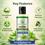 Bhudevam Naturals Khadi Green Tea Aloe Vera Hair Conditioner – Sulphate & Paraben Free Frizz Control Formula-210ML