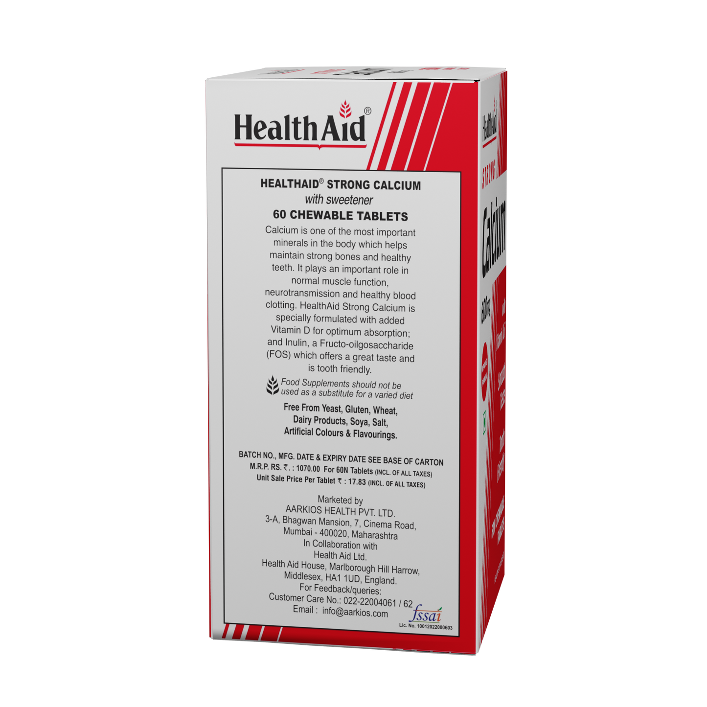 HealthAid Strong Calcium 600 mg Chewable Tablet - 60 Chewable Tablet
