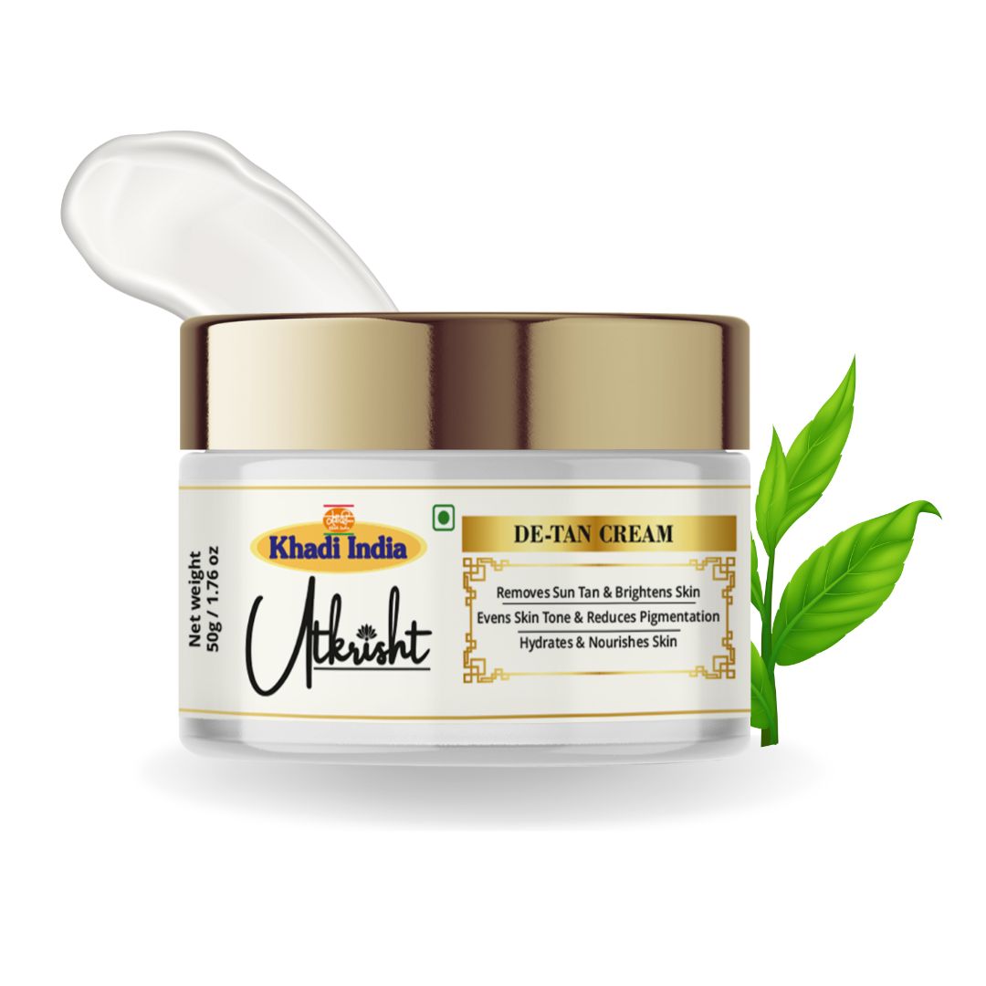 Utkrisht Khadi Pure De-Tan Face Cream | For Reducing Tan, Sun Damage, Pigmentation & Even Skin Tone