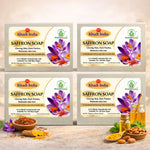 Bhudevam Naturals Khadi Saffron Handmade Bath Soap for Skin Brightening & Glow Boosting - 500GM (Pack of 4)