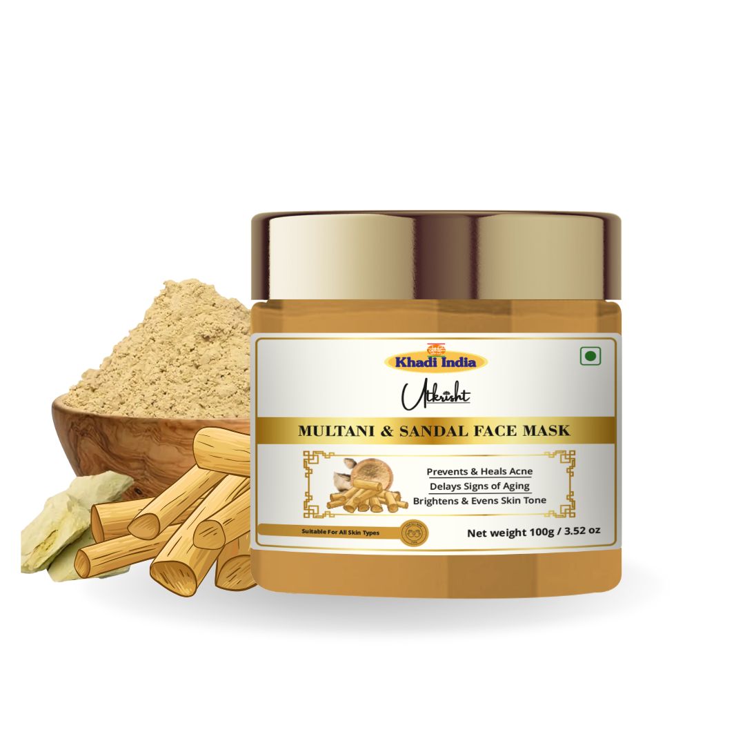 Khadi Herbal Multani Mitti & Sandal Face Pack (100gm Each)