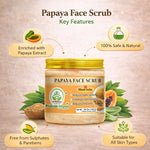 Bhudevam Naturals Khadi Papaya Face Scrub for Tan Removal – Exfoliating Scrub for Dead Skin, Dark Spots & Skin Glow- 150GM