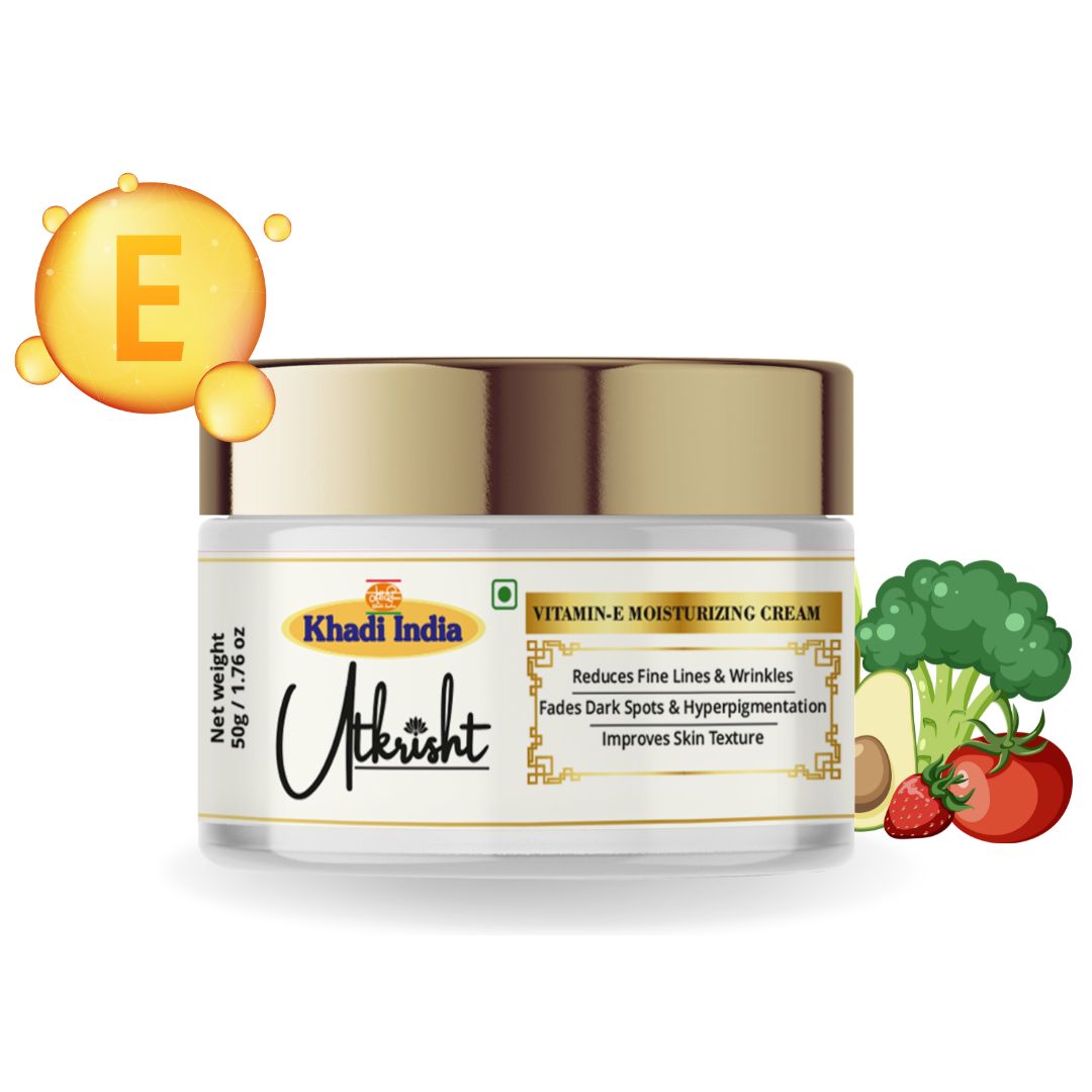 Khadi Essentials Vitamin E Hydrating Face Cream (50g) | For Skin Repair, Radiant Glow & Fine Lines