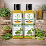 Bhudevam Naturals Khadi Henna & Tulsi Hair Shampoo for Scalp Care & Hair Fall Control- 420ML (Pack of 2)