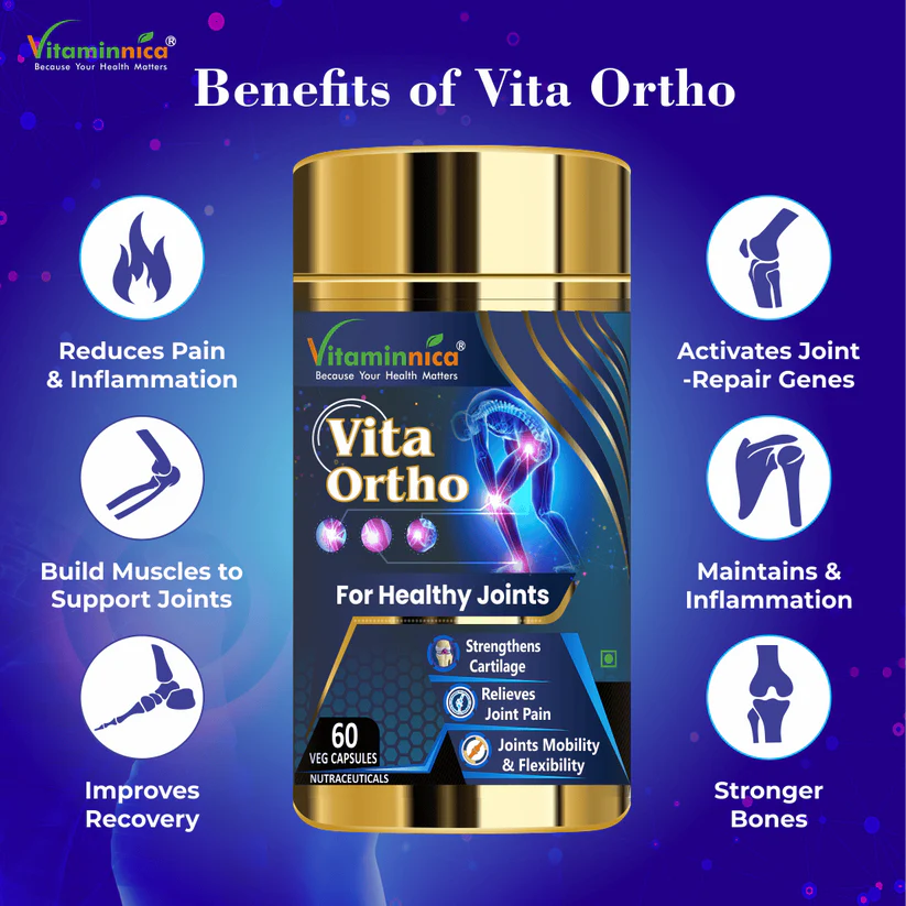 Vitaminnica Vita Ortho Capsules - Joint Flexibility, Mobility & Bone Support, 60 Count