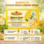 Bhudevam Naturals Khadi 100% Natural Lemon Bath Soap – Skin Brightening & Oil Control Soap, Herbal Formula, Safe for Daily Use- 500GM (Pack of 4)