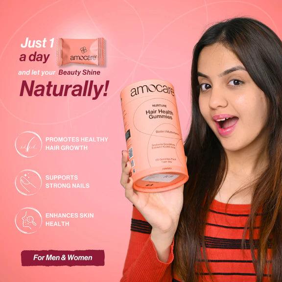 Amocare Natural Hair Health Gummies - 60 Gummies