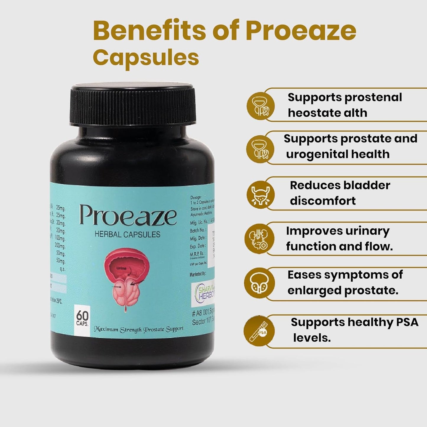 Sharvy Herbotec Proease Capsules - 60 Caps