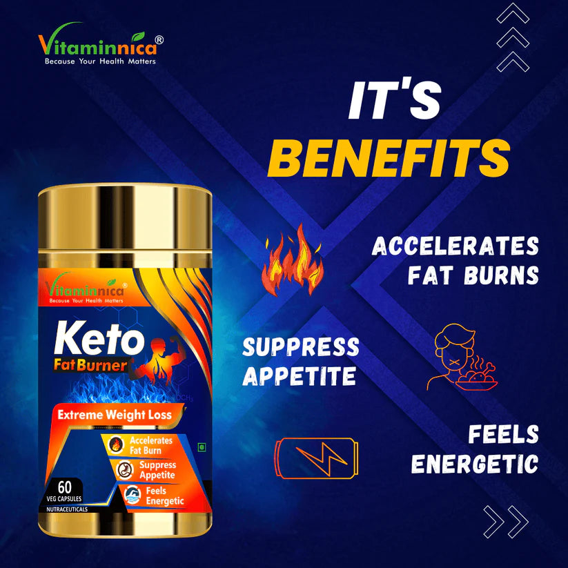 Vitaminnica Keto Fat Burner Capsules - Ketosis Support & Weight Management, 60 Count