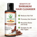 Bhudevam Naturals Khadi Shikakai Herbal Shampoo – Frizz Control & Scalp Nourishment- 210ML