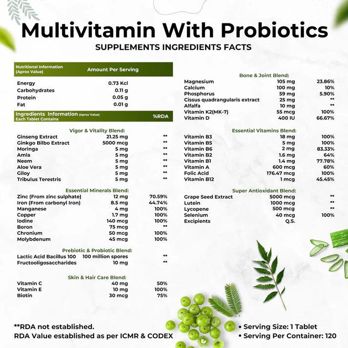 Health Veda Organics Multivitamin with Probiotics Tablet