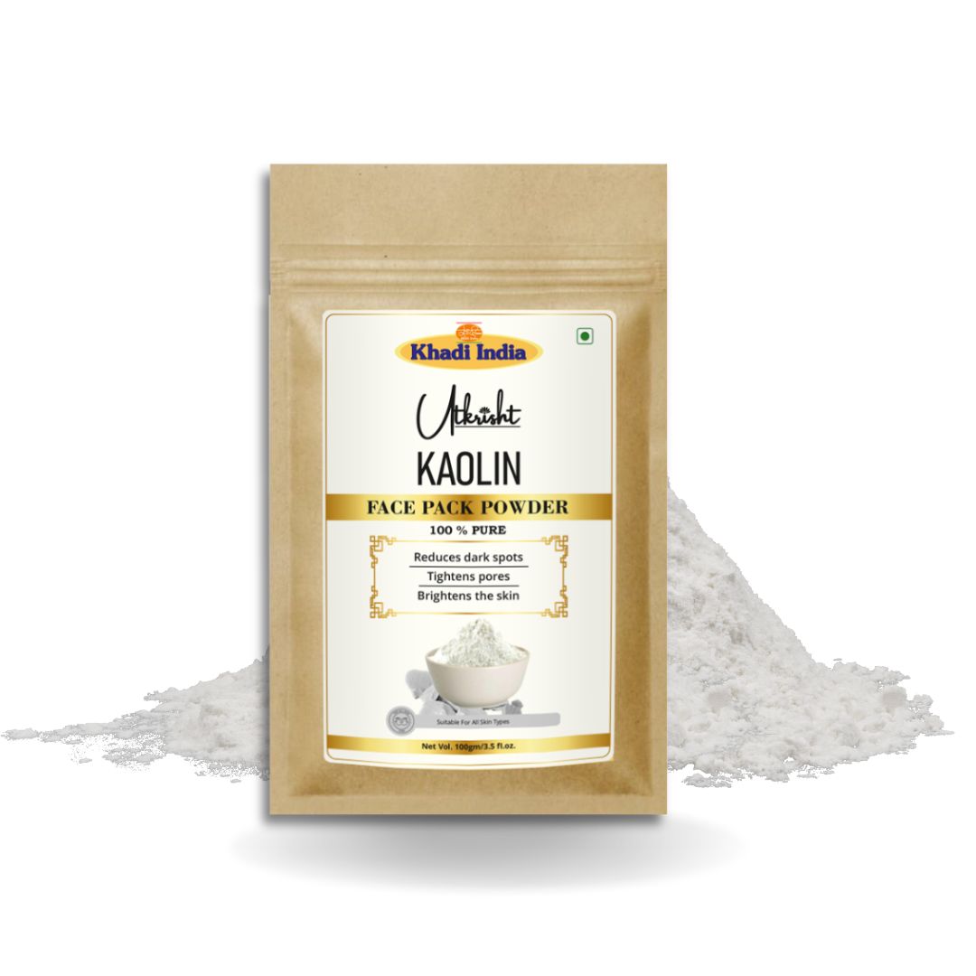Khadi Kaolin Clay Powder for Face & Skin | 100% Natural White Clay | Deep Cleansing & Oil Control Face Pack | Helps Remove Dirt, Impurities & Excess Oil | Pore Care for Oily & Acne-Prone Skin | 100 gm