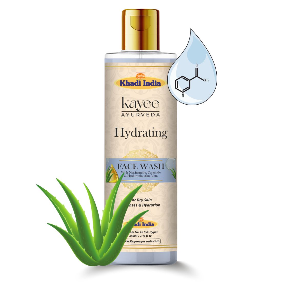 Kayee Ayurveda Hydrating Facial Cleanser for Men & Women | Moisturizing Face Wash for Dry & Dull-Looking Skin | Gentle Daily Cleanser for Softness, Freshness, Smoothness & Healthy-Looking Hydrated Skin | 210 ml