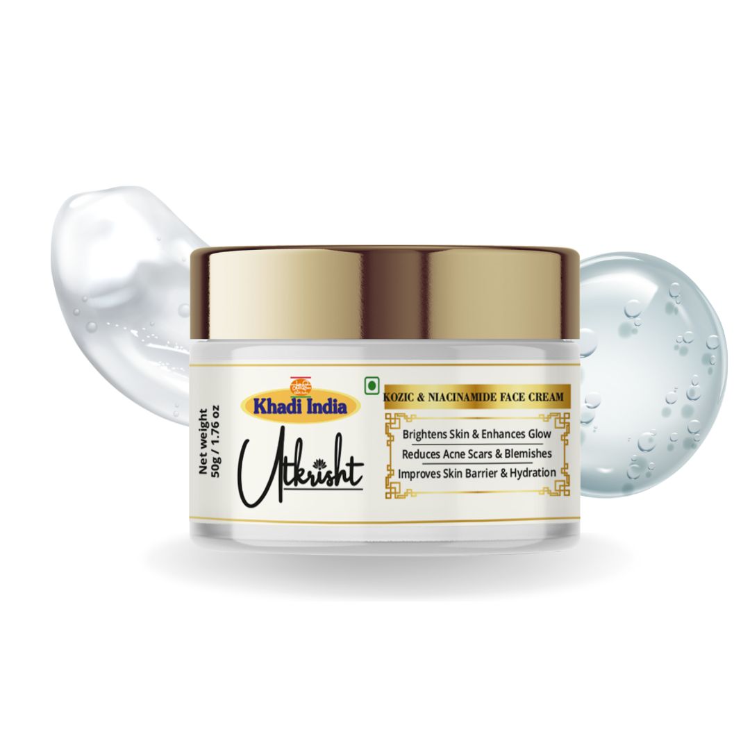 Khadi Essentials Kojic Acid & Niacinamide Skin Brightening Cream (50g) | For Dark Spots, Blemishes & Pigmentation