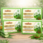 Bhudevam Naturals Khadi Handmade Neem Aloe Vera Soap – Anti-Acne & Skin Soothing Bath Soap- 500GM (Pack of 4)