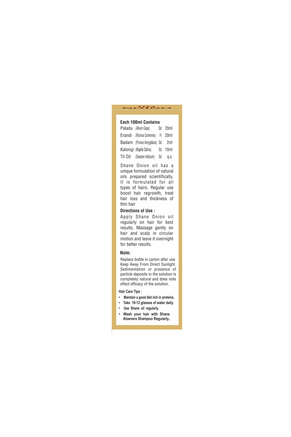 Shane Onion Oil - 100ml