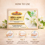 Bhudevam Naturals Khadi White Musk Soap – Luxury Fragrance Bath Soap for Soft & Smooth Skin- 500GM (Pack of 4)