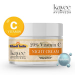 Kayee Ayurveda 20% Vitamin C Night Cream for Face, Brightening & Moisturizing Overnight Facial Cream for Dull Skin, Helps Improve the Appearance of Dark Spots, Uneven Skin Tone & Texture | 50 g