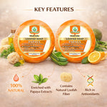 Bhudevam Naturals Khadi Papaya Loofah Soap – Natural Exfoliating Bath Soap for Glowing & Smooth Skin- 250GM (Pack of 2)