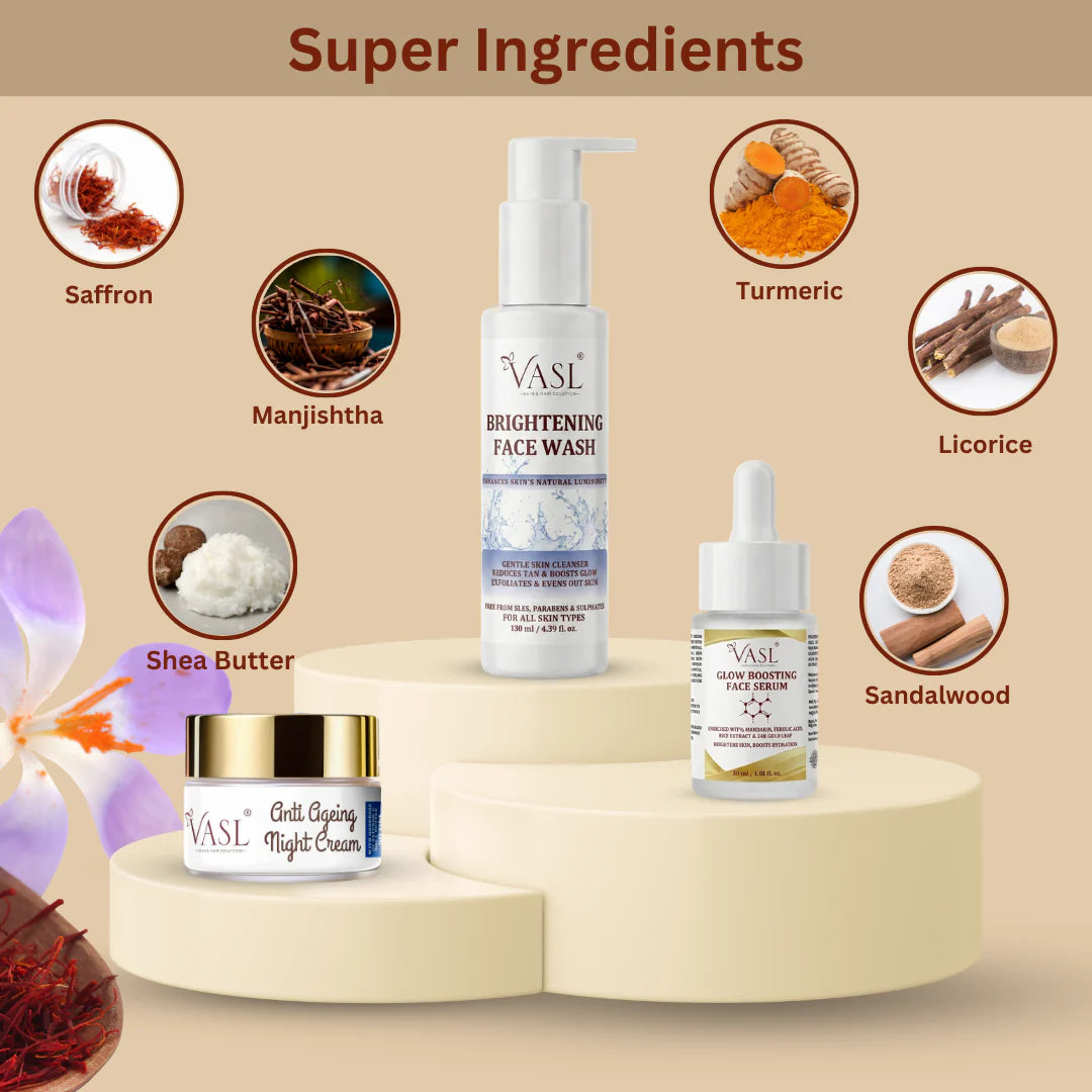 Vasl Glow Boosting Combo - Skin Radiance & Brightening Skincare Kit