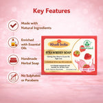 Bhudevam Naturals Khadi Strawberry Handmade Bath Soap for Soft, Smooth & Radiant Skin- 500GM (Pack of 4)