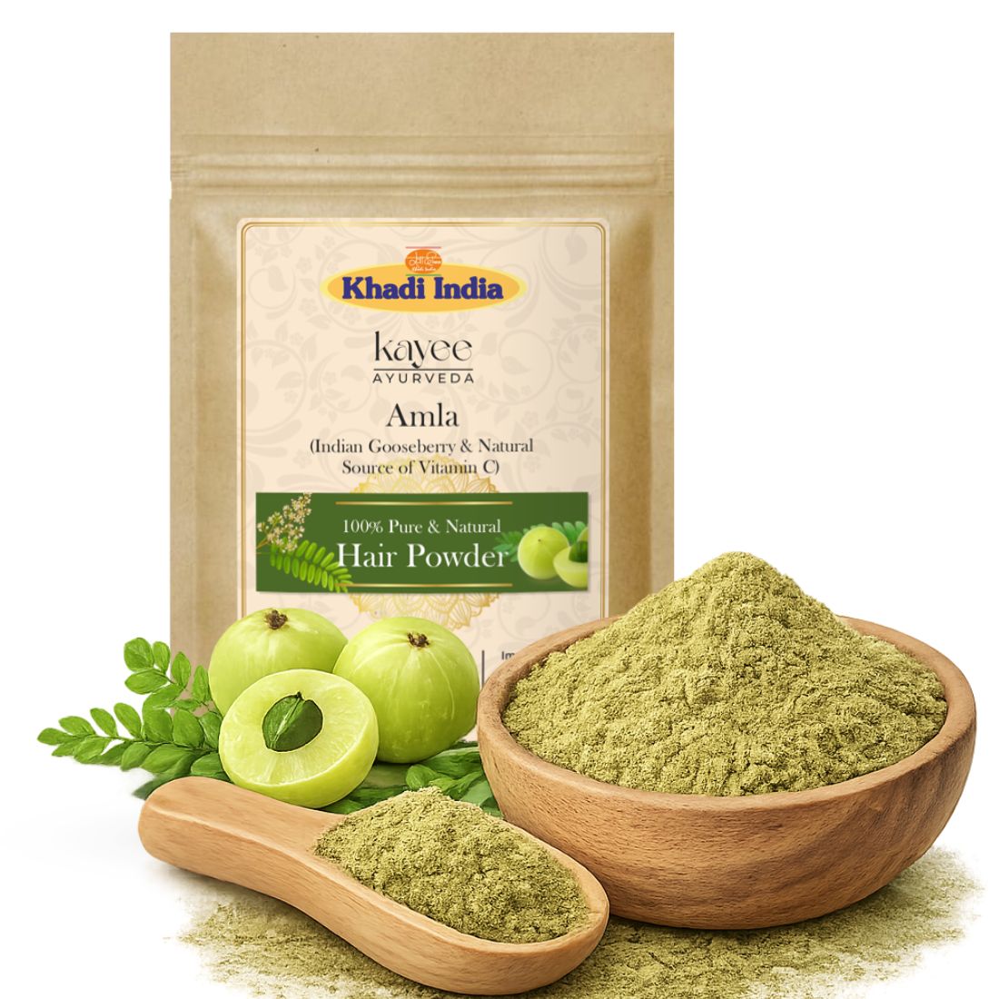 Kayee Ayurveda Amla Powder for Hair, Herbal Hair Care Powder for Nourishment & Scalp Care, Helps Improve the Appearance of Dry, Dull & Weak-Looking Hair, Ayurvedic-Inspired Hair Care for Men & Women | 100 g