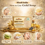 Bhudevam Naturals Khadi Handmade Gold Soap For Luxury Skin Brightening & Glow Soap - 500GM (Pack of 2)