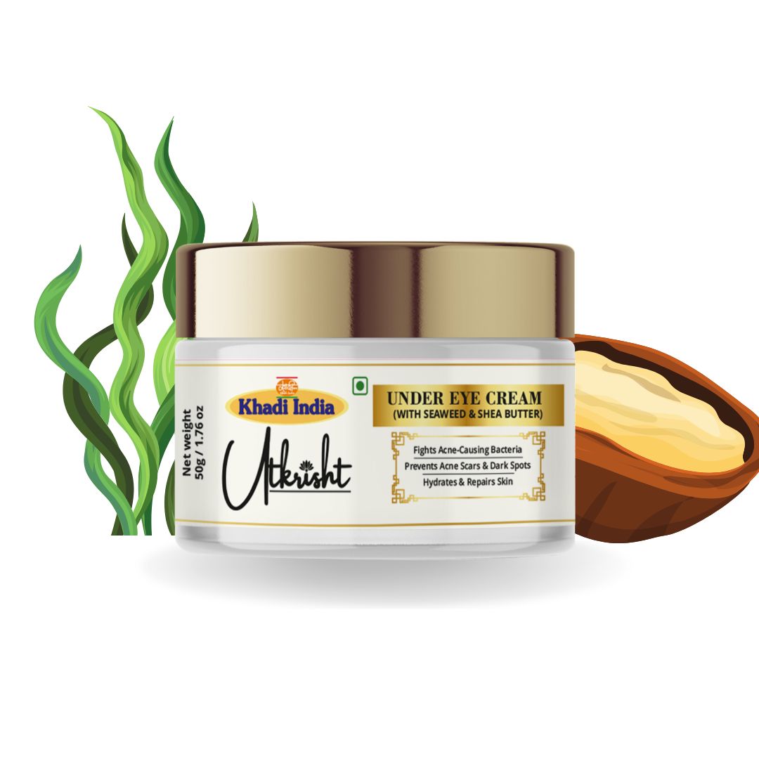Utkrisht Khadi Pure Under Eye Cream | For Dark Circles, Eye Bags, Fine Lines & Tired Eyes