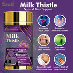 Vitaminnica Milk Thistle Capsules - Standardized Liver Support & Detox Cleanse, 60 Count