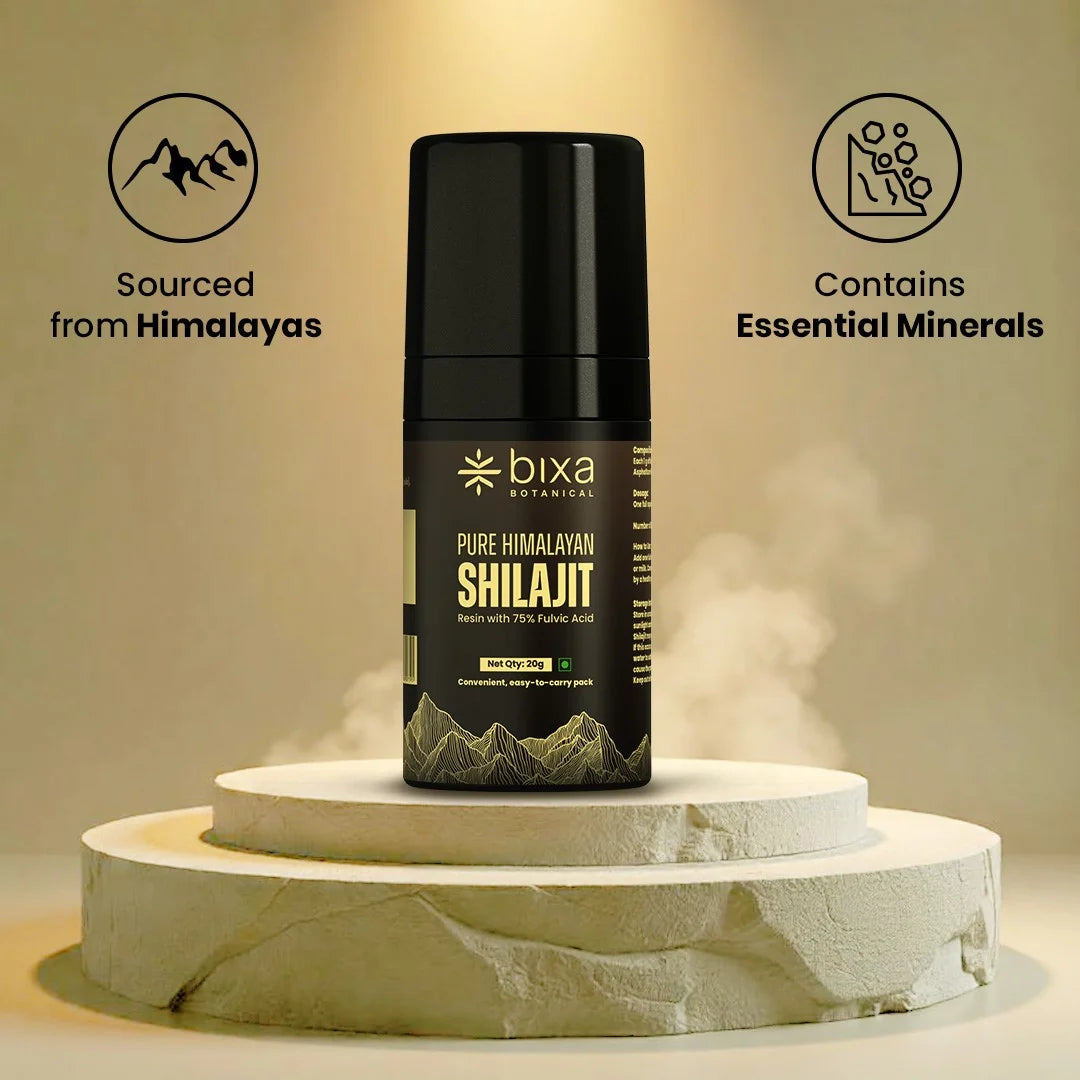 Bixa Botanical Pure Himalayan Shilajit Resin Pump (20g) | High-Potency 75% Fulvic Acid & Mess-Free Precision Dose Dispenser