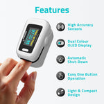 Medtech OG05 - Fingertip Pulse Oximeter | Blood Oxygen Saturation and Heart Rate Monitor | SpO2 Oxygen Meter | Finger Pulse oximeter | 4 Parameters - Perfusion Index, Respiratory Rate, Oxygen Level and Pulse Rate