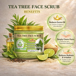 Bhudevam Naturals Khadi Tea Tree Face Scrub – Deep Cleansing Exfoliator for Acne, Pimples & Oil Control for Clear Skin- 150GM
