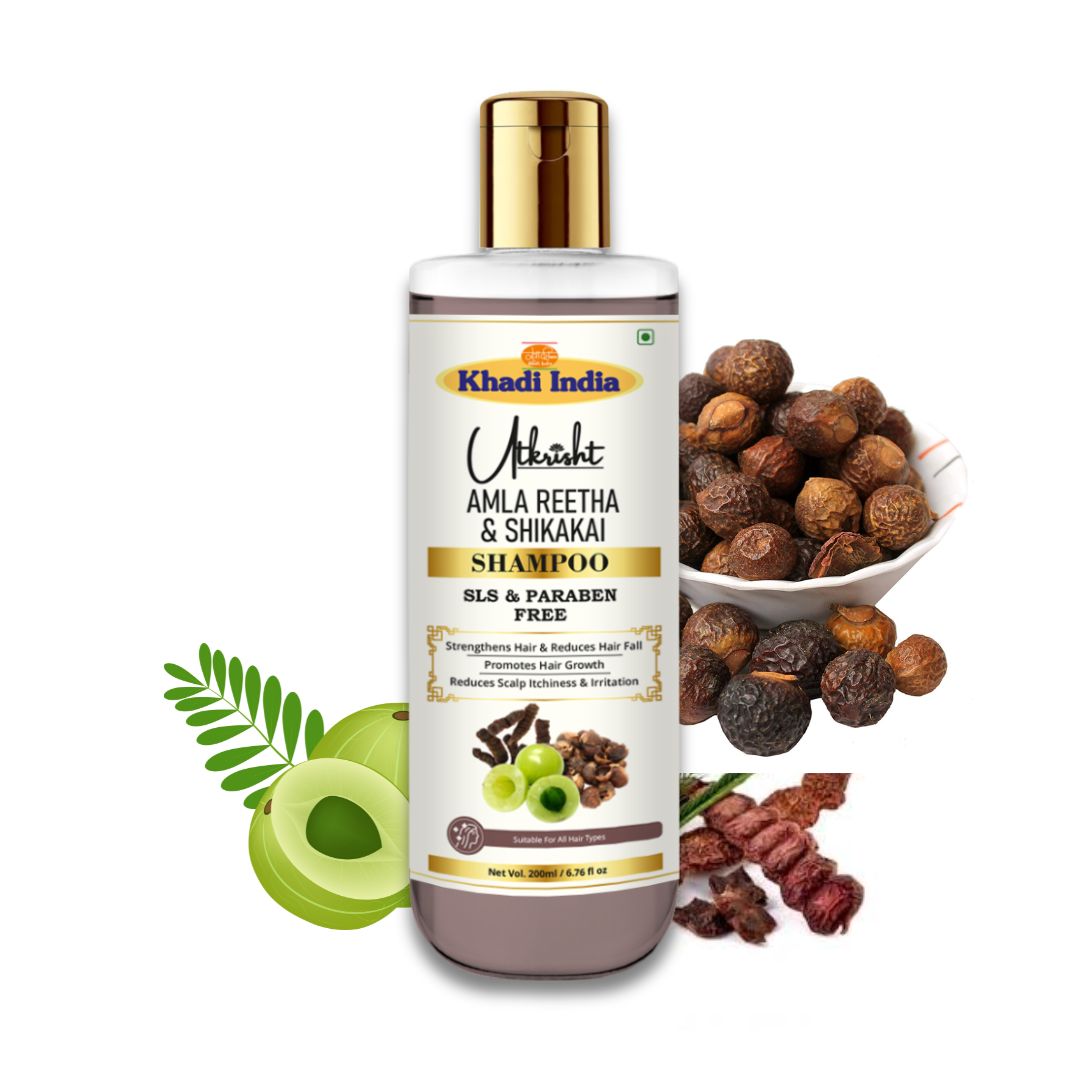 Utkrisht Khadi Amla Reetha Shikakai Shampoo (200ml)