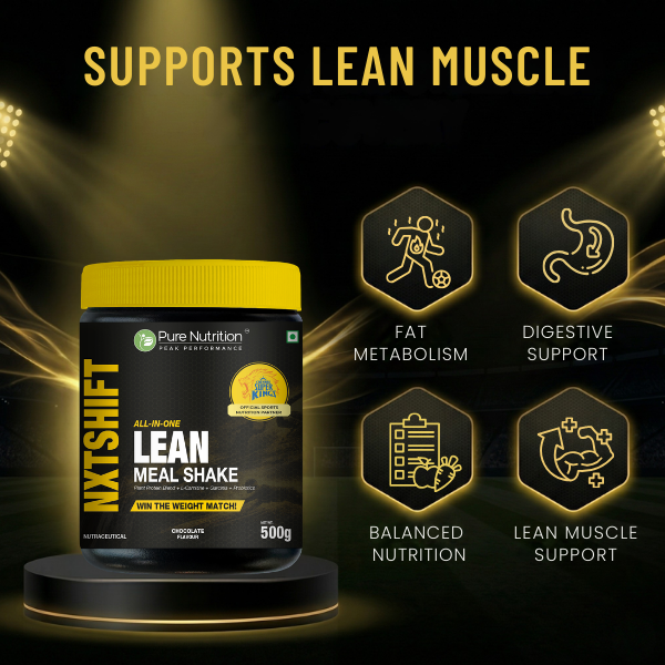 CSK Limited Edition Pure Nutrition NXT SHIFT All-In-One Lean Meal Shake Powder Chocolate 500 gm