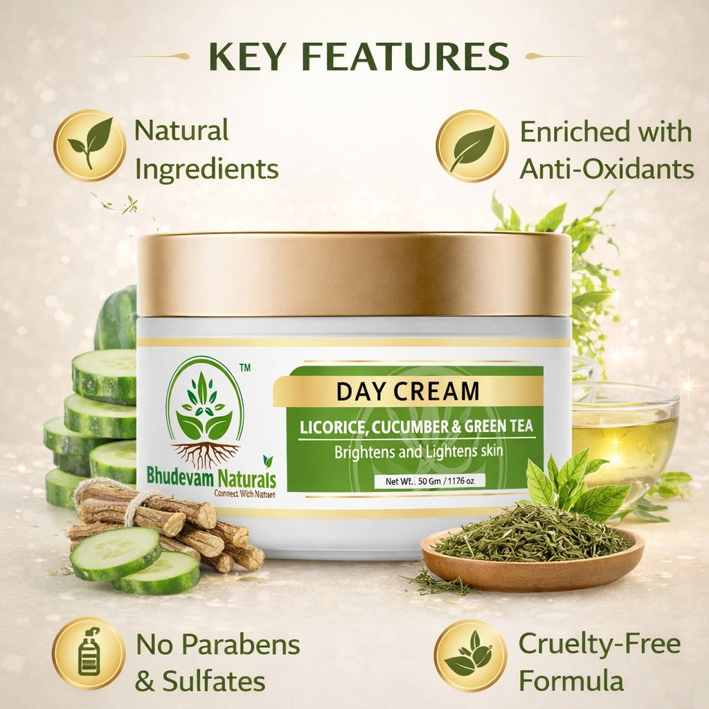 Bhudevam Naturals Khadi Brightening Day Cream for Women & Men- 50GM