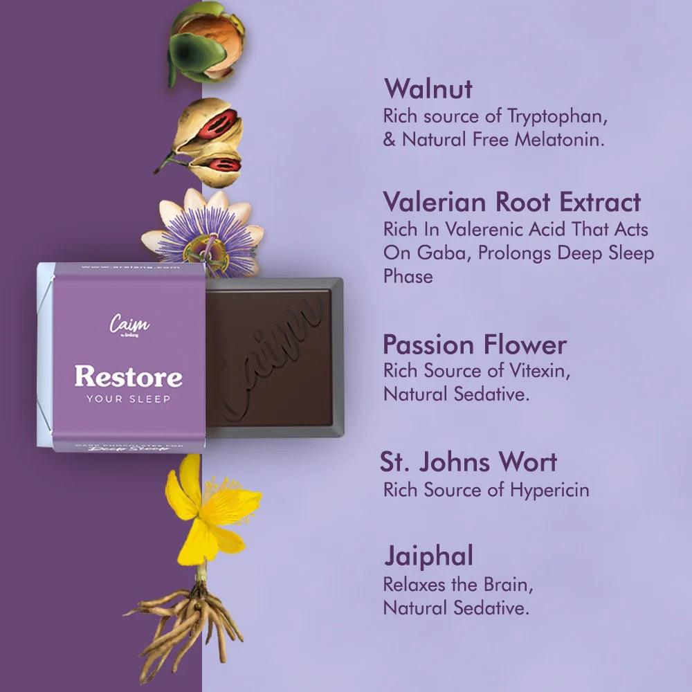 Caim by arelang Restore your Sleep Sugar Free Dark Chocolates