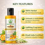 Bhudevam Naturals Khadi Orange & Lemongrass Body Wash, Refreshing Citrus Shower Gel for Soft & Glowing Skin- 210ML